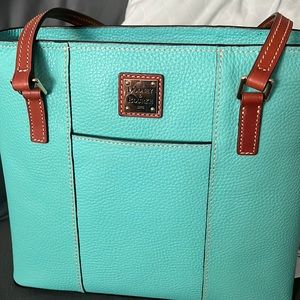 Dooney and bourse small Lexington tote color is aqua included dust bag. Like new
